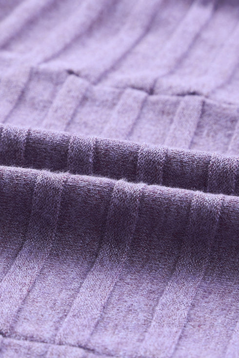 Ribbed Open Front Knit Cardigan
